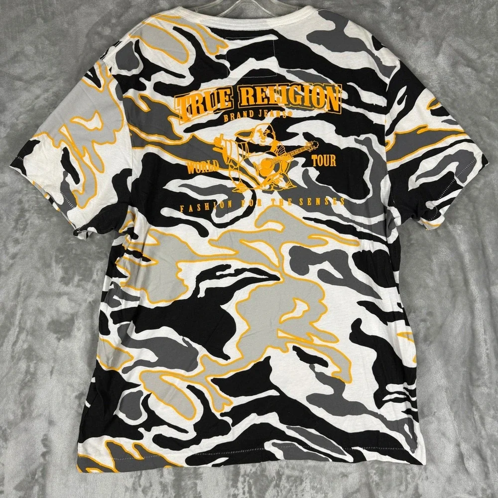 True Religion‎ Men's XXL Camo Graphic T-Shirt World Tour Fashion For The Senses